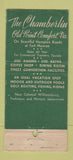 Matchbook Cover - Chamberlin Hotel Old Point Comfort VA 30 Stick