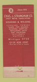 Matchbook Cover - Chas Strangman Los Angeles CA Sheet Metal 30 Stick