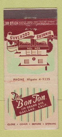 Matchbook Cover - Bon Ton Restaurant Oakland CA 30 Stick