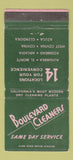 Matchbook Cover - Boulevard Cleaners Alhambra Zusa Rosemead Arcadia CA 30 Stick