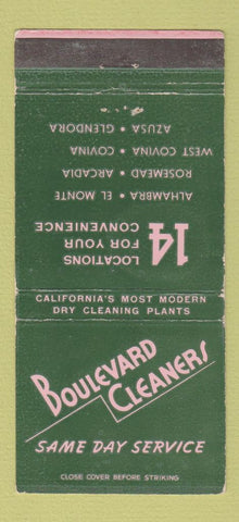 Matchbook Cover - Boulevard Cleaners Alhambra Zusa Rosemead Arcadia CA 30 Stick