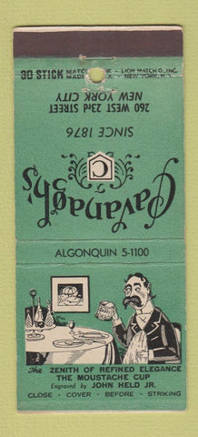 Matchbook Cover - Cavanagh's New York City restaurant 30 Stick