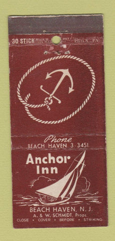 Matchbook Cover - Anchor Inn Beach Haven NJ 30 Stick