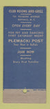 Matchbook Cover - American Legion Buffalo NY Adam Plewacki Post 30 Stick