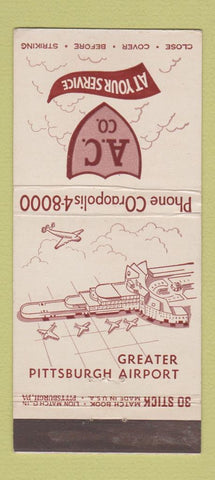 Matchbook Cover - Pittsburgh PA Airport AC Company  30 Stick