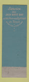 Matchbook Cover - White Plaza Hotels Dallas San Antonio Corpus Christi TX SAMPLE