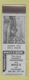 Matchbook Cover - Mike's  Bar Escanaba MI SAMPLE