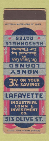 Matchbook Cover - Lafayette Loan Investment St Louis? SAMPLE