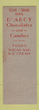 Matchbook Cover - D'Arcy Chocolates Houston TX WEAR SAMPLE
