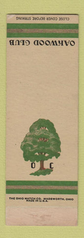 Matchbook Cover - Oakwood Club SAMPLE