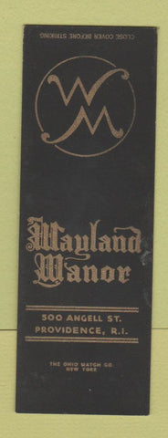 Matchbook Cover - Wayland Manor Providence RI SAMPLE