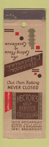 Matchbook Cover - Hector's Cafeterias New York City SAMPLE
