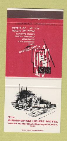 Matchbook Cover - Birmingham House Motel Birmingham MI 30 Strike