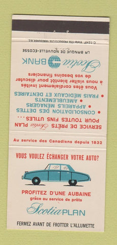 Matchbook Cover - Scotia Plan Bank  Toronto ON 30 Strike