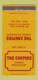 Matchbook Cover - The Empire Chinese Restaurant New York City 30 Strike