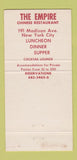 Matchbook Cover - The Empire Chinese Restaurant New York City 30 Strike