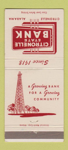 Matchbook Cover - Citronelle State Bank AL 30 Strike