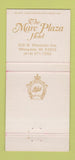 Matchbook Cover - Marc Plaza Hotel Milwaukee WI 30 Strike