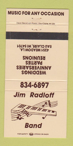 Matchbook Cover - Jim Radloff Band Eau Claire WI 30 Strike