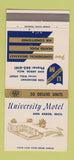 Matchbook Cover - University Motel Ann Arbor MI 30 Strike