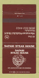 Matchbook Cover - Safari Steak House Sheraton Hotel Waikiki Hawaii 30 Strike