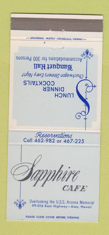 Matchbook Cover - Sapphire Cafe Aiea Hawaii 30 Strike