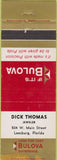 Matchbook Cover - Bulova Watches Lessburg FL WEAR
