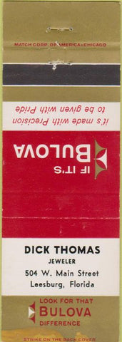 Matchbook Cover - Bulova Watches Lessburg FL WEAR