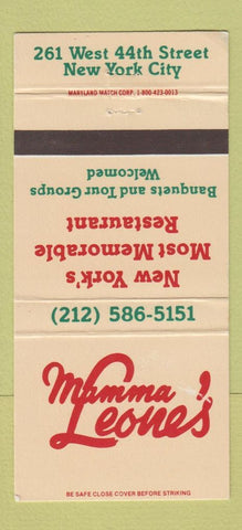 Matchbook Cover - Mamma Leone's Restaurant New York City WEAR 30 Strike