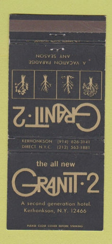 Matchbook Cover - Granit 2 Kerhonkson NY Resort 30 Strike