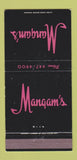 Matchbook Cover - Mangam's Theatre Restaurant Chicago Dundee IL 30 Strike