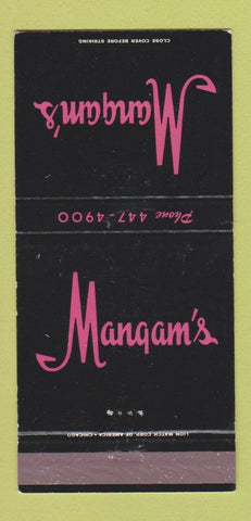 Matchbook Cover - Mangam's Theatre Restaurant Chicago Dundee IL 30 Strike