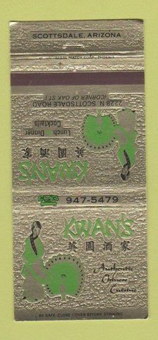 Matchbook Cover - Kwan's Chinese Restaurant Scottsdale AZ girlie 30 Strike
