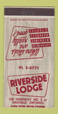 Matchbook Cover - Riverside Lodge Oakville ON 30 Strike
