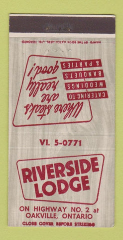 Matchbook Cover - Riverside Lodge Oakville ON 30 Strike