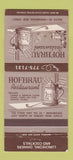 Matchbook Cover - Hofbrau Restaurant Wanamassa NJ 30 Strike