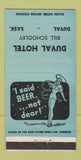 Matchbook Cover - Duval Hotel Duval SK girlie Bill Schooley 30 Strike