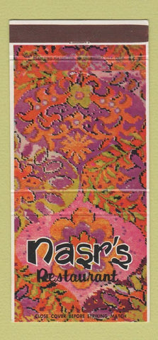 Matchbook Cover - Nasr's Restaurant Lounge Omaha NE 30 Strike