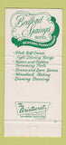 Matchbook Cover - Bedford Springs Hotel Bedford PA 30 Strike