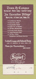 Matchbook Cover - Town & Campus Restaurant Motor Lodge Union NJ 30 Strike
