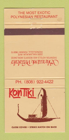 Matchbook Cover - Kon Tiki Polynesian Sheraton Waikiki Hawaii Honolulu 30 Strike