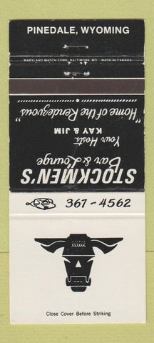 Matchbook Cover - Stockmen's Bar Lounge Pinedale WY WEAR 30 Strike