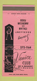 Matchbook Cover - Venice Club Milwaukee WI Italian 30 Strike