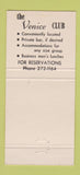 Matchbook Cover - Venice Club Milwaukee WI Italian 30 Strike