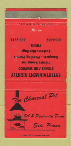 Matchbook Cover - The Charcoal Pit Erie PA restaurant WEAR 30 Strike