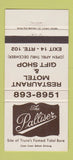 Matchbook Cover - Palliser Restaurant Motel Truro NS 30 Strike