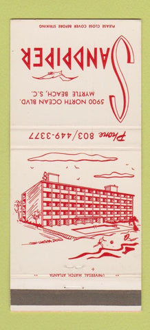 Matchbook Cover - Sandpiper Myrtle Beach SC 30 Strike