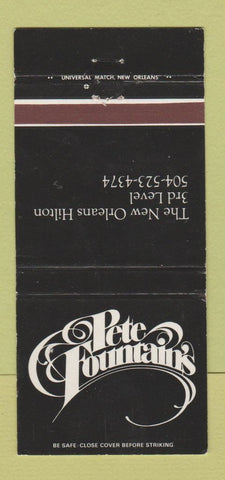 Matchbook Cover - Pete Fountain's New Orleans LA Hilton WEAR 30 Strike