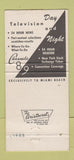 Matchbook Cover - South Florida Closed Circuit Miami Beach FL 30 Strike