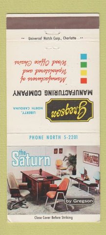 Matchbook Cover - Saturn Gregson Office Furniture Liberty N 30 Strike
